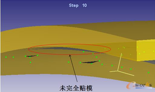 圖3 貼模成形不足的缺陷預測