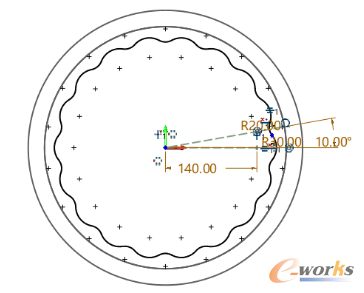 圖6 繪制連續(xù)相切圓弧草圖