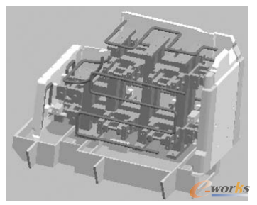 圖4 發(fā)泡模冷凍室內(nèi)部結(jié)構(gòu)